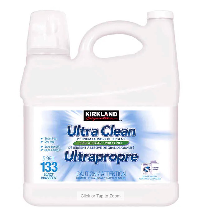Kirkland Signature Free and Clear Ultra Clean Liquid Laundry Detergent, 133 Wash Loads