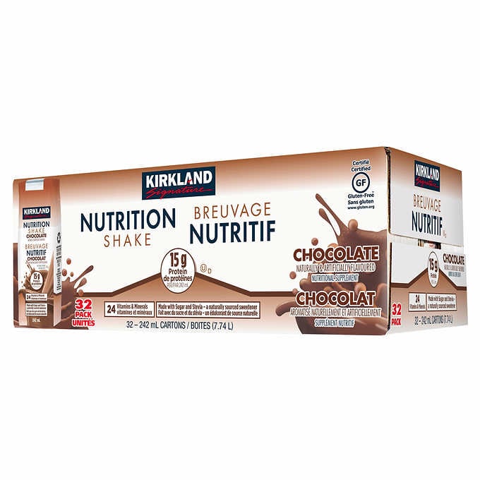 Kirkland Signature Nutrition Shake, Chocolate, 32-count