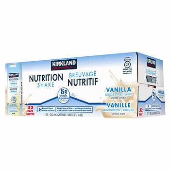 Kirkland Signature Nutrition Shake, Vanilla, 32-count