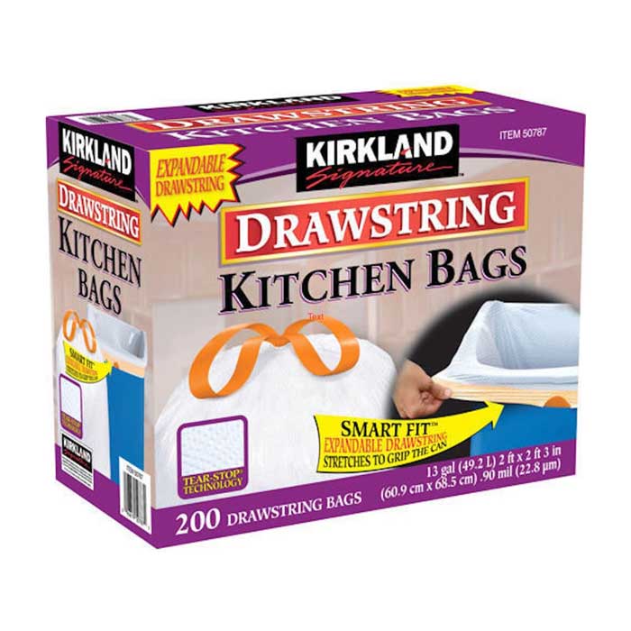 Kirkland kitchen bags strawstrings 200 counts
