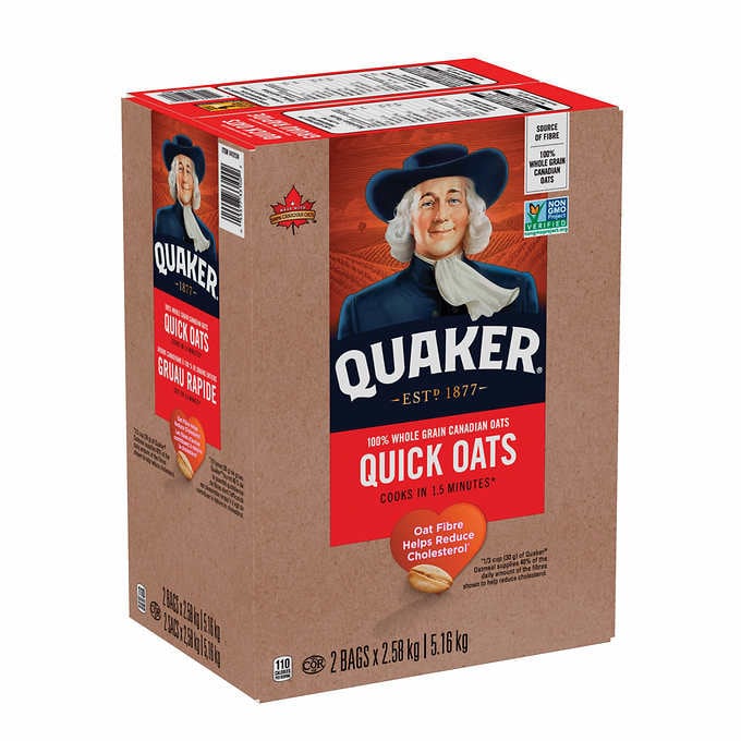 Quaker Quick Oats, 2 × 2.58 kg