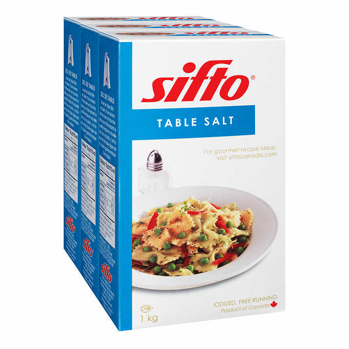 Sifto Table Salt, 1 kg, 3-pack