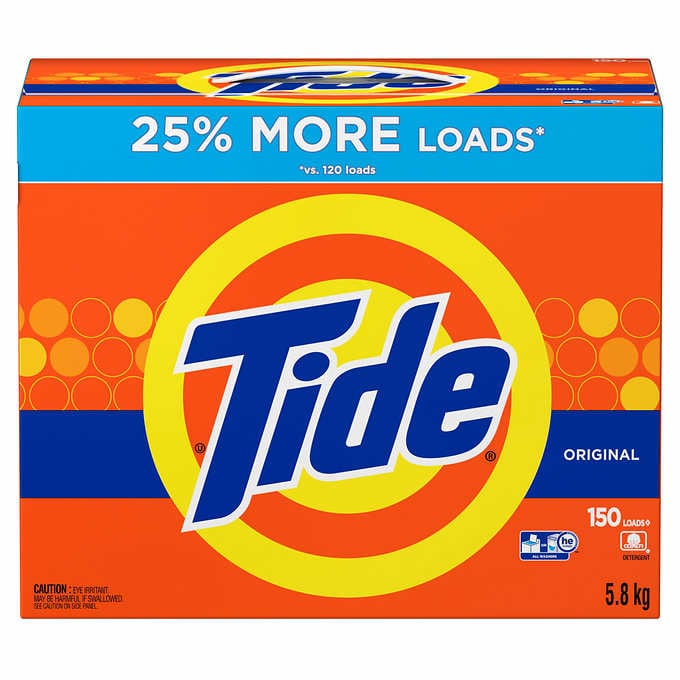 Tide Powder Laundry Detergent, Original, 150 Loads, 5.8 kg