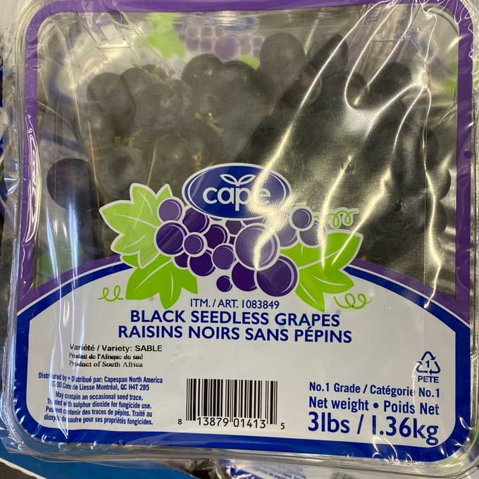 Black Grapes Seedless 3 lb