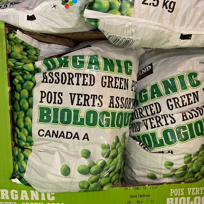 Kirkland Signature Organic Peas 2.5kg (Frozen)