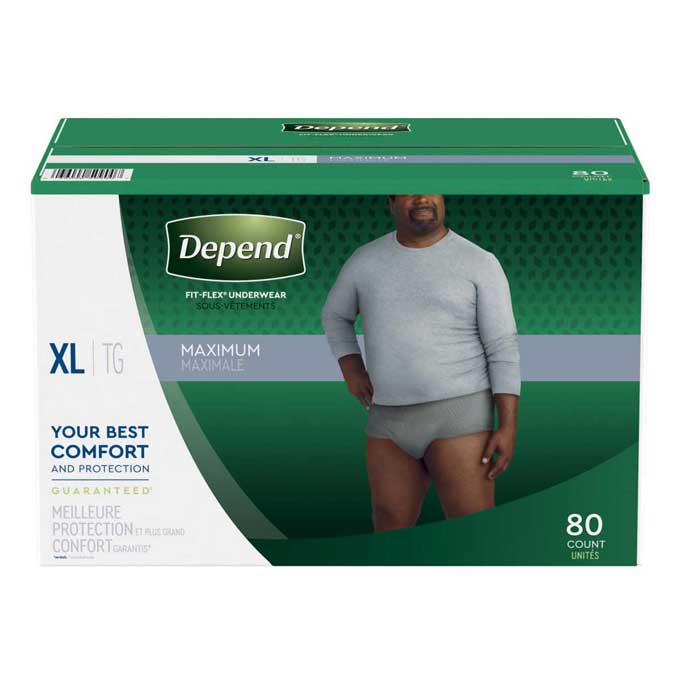 Depend Underwear Men XL 80 Count