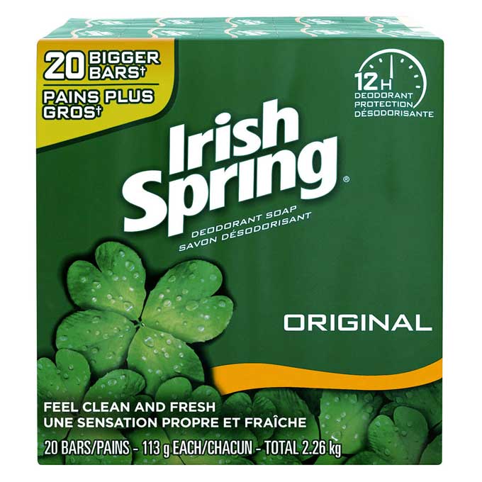 Irish Spring Deodorant Soap, 20x113g