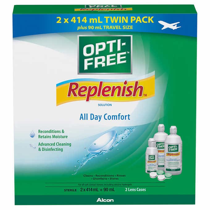 Opti-Free Replenish Solution, 2x414ml + 90ml