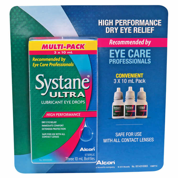 Systane Ultra-lubricant Eye Drops, 3×10ml
