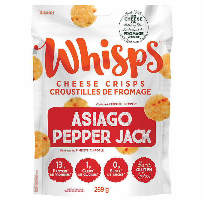 Whisps Asiago & Pepper Jack Cheese Crisps, 269g