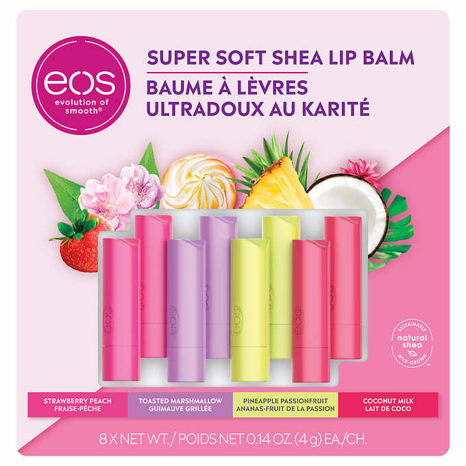 eos Super Soft Shea Lip Balm, 8-pack