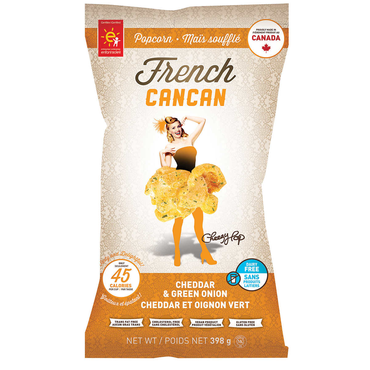 French Cancan Cheddar and Green Onion Popcorn 398g