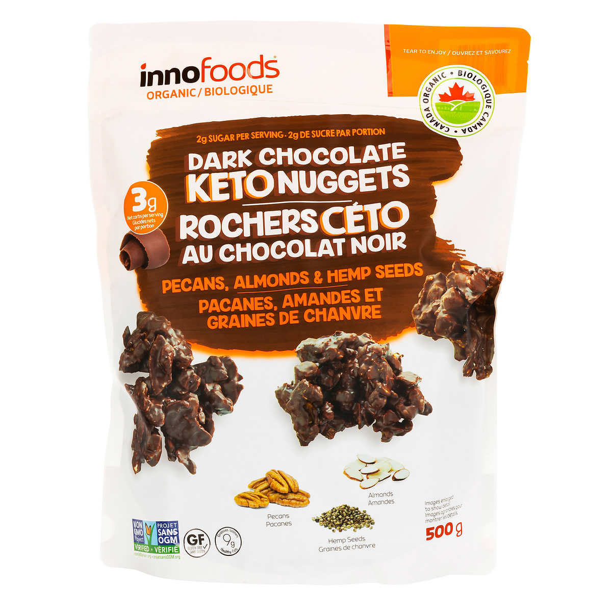 Inno Foods Organic Dark Chocolate Keto Nuggets 500g