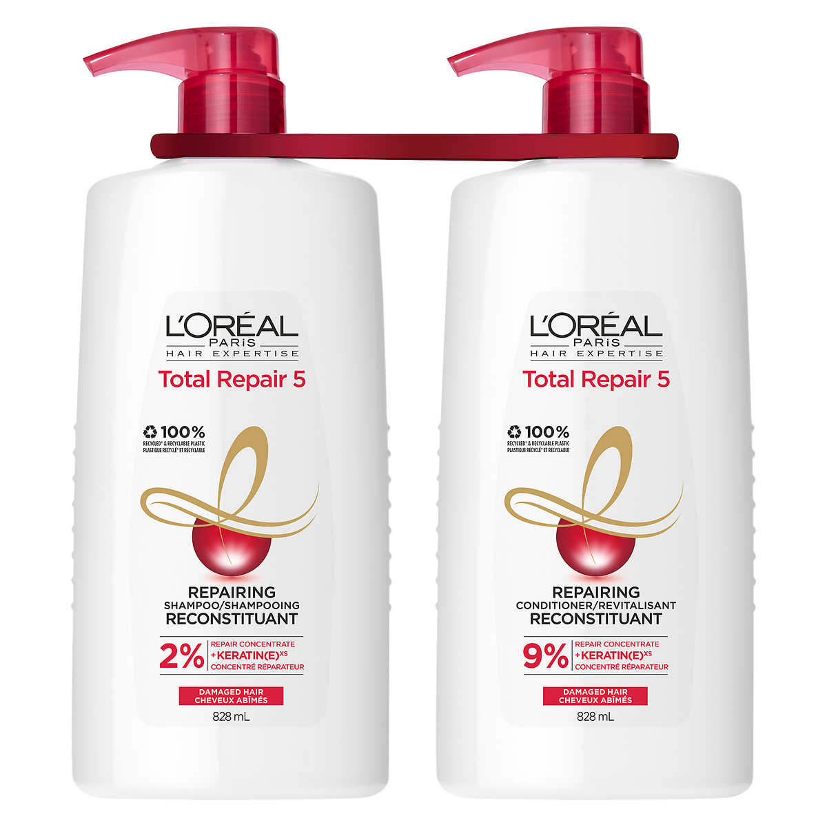 Loreal Total Repair 5 Shampoo and Conditioners 2 x 828ml