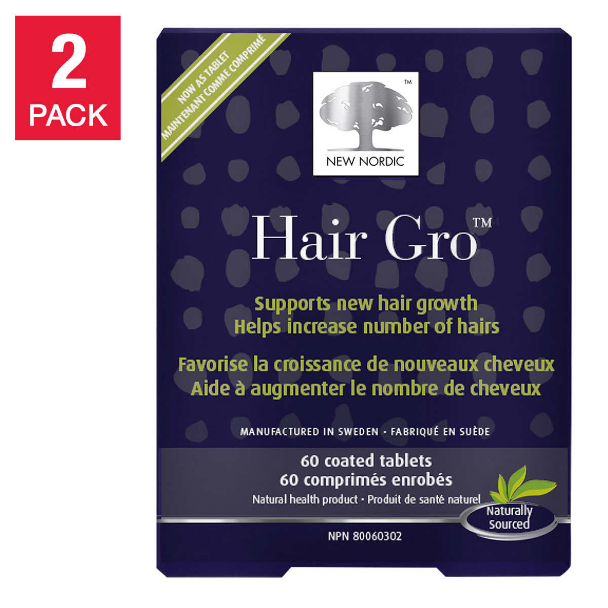 New Nordic Hair Gro Supplement 2 x 60 tablets